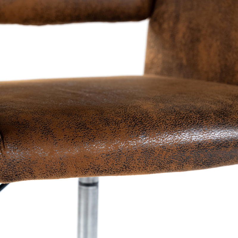 Vintage office chair in suede fabric, swivel, adjustable height and 5 casters ROSS KD SUEDE BROWN BLACK
