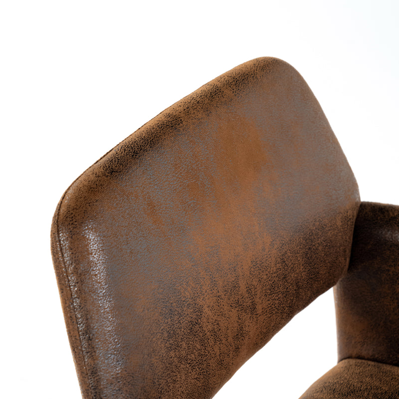 Vintage office chair in suede fabric, swivel, adjustable height and 5 casters ROSS KD SUEDE BROWN BLACK