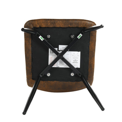 Set of 4 vintage brown suede dining chairs with black legs SCARGILL SUEDE NL 4PCS