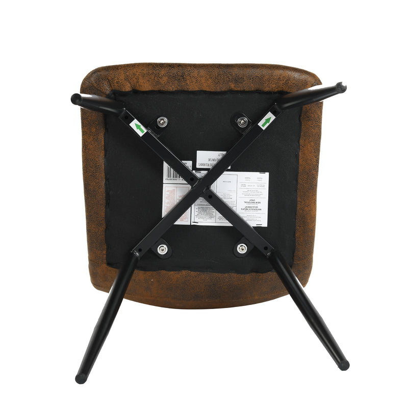 Set of 4 vintage brown suede dining chairs with black legs SCARGILL SUEDE NL 4PCS