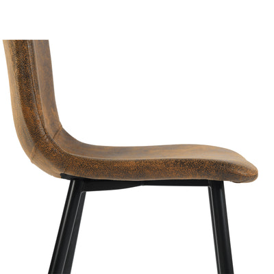 Set of 4 vintage brown suede dining chairs with black legs SCARGILL SUEDE NL 4PCS