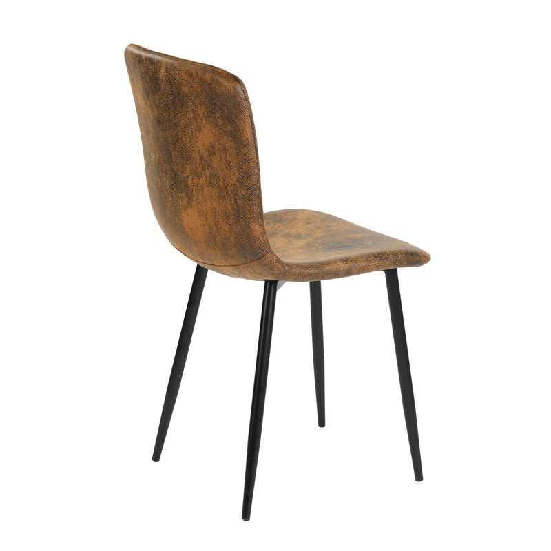 Set of 4 vintage brown suede dining chairs with black legs SCARGILL SUEDE NL 4PCS