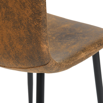 Set of 4 vintage brown suede dining chairs with black legs SCARGILL SUEDE NL 4PCS