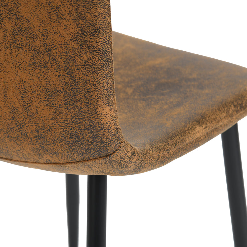 Set of 4 vintage brown suede dining chairs with black legs SCARGILL SUEDE NL 4PCS
