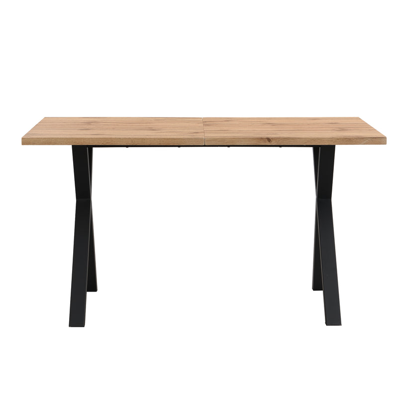 Table Basse / Table à Manger Moderne en Bois de Chêne avec Pieds Croisés en Métal Noir SCITS WOOD