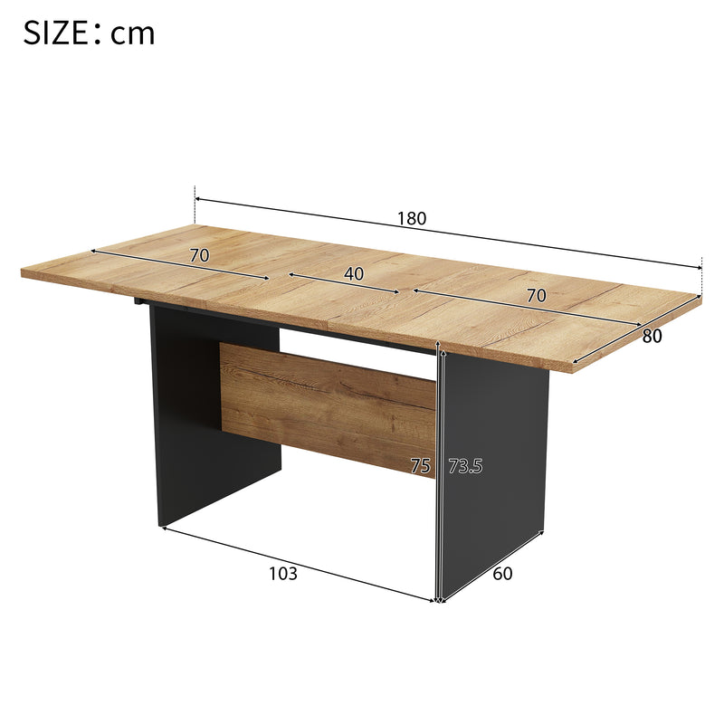 Table de Salle à Manger Extensible Moderne - Noir et Effet Noyer Foncé SCRAISCALS