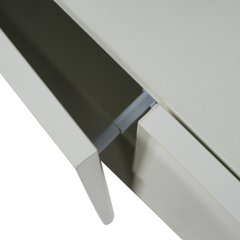 Buffet Scandinave Blanc Brillant et Chêne Clair avec Portes Push-Open et Rangement Modulaire SHIELNIH