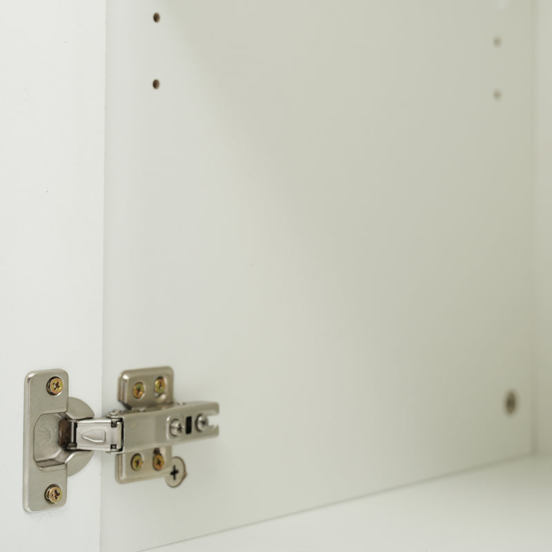 Buffet Scandinave Blanc Brillant et Chêne Clair avec Portes Push-Open et Rangement Modulaire SHIELNIH
