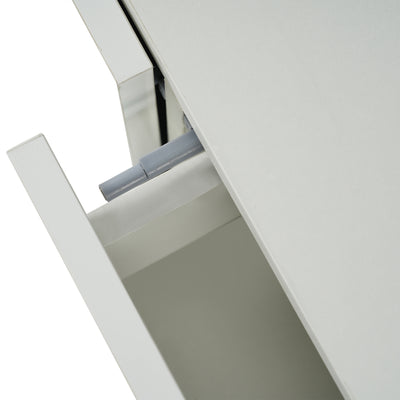 Buffet Scandinave Blanc Brillant et Chêne Clair avec Portes Push-Open et Rangement Modulaire SHIELNIH