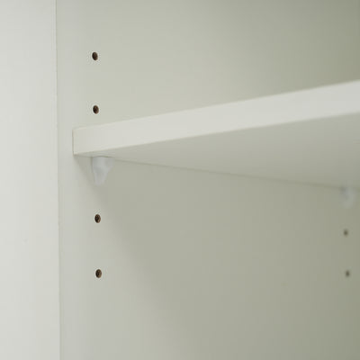 Buffet Scandinave Blanc Brillant et Chêne Clair avec Portes Push-Open et Rangement Modulaire SHIELNIH
