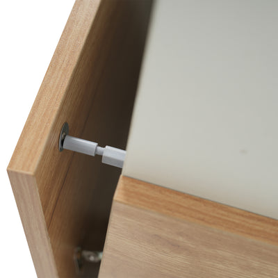 Buffet Scandinave Blanc Brillant et Chêne Clair avec Portes Push-Open et Rangement Modulaire SHIELNIH
