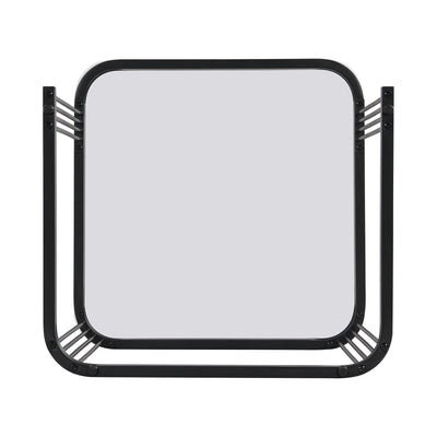 Ensemble de 2 Tables Basses Gigognes Noires Effet Marbre et Verre avec Tiroir de Rangement SHUGOK BLACK