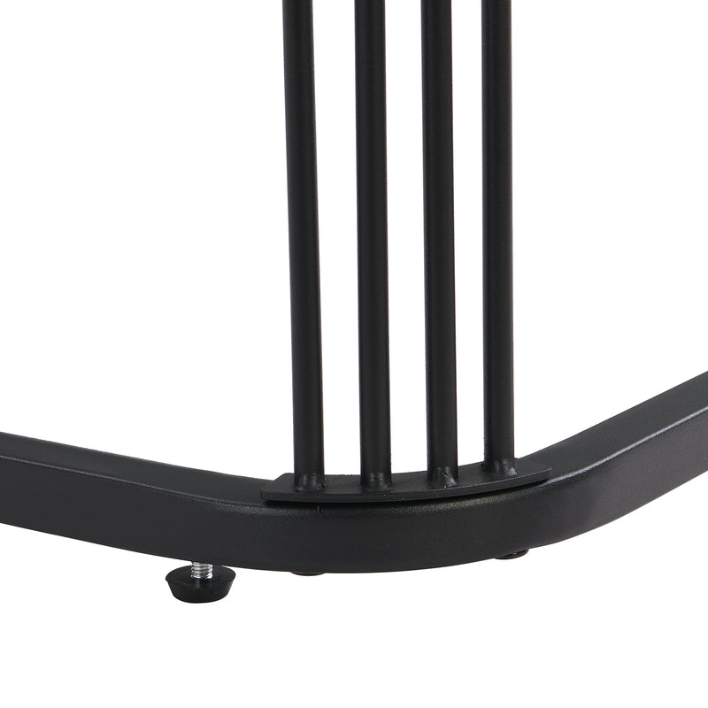 Ensemble de 2 Tables Basses Gigognes Noires Effet Marbre et Verre avec Tiroir de Rangement SHUGOK BLACK