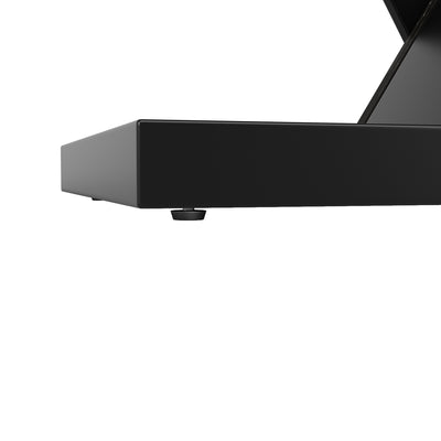 Table de Salle à Manger Extensible Noire Effet Marbre avec Piètement Métallique Renforcé (120-160cm) STRAKUL