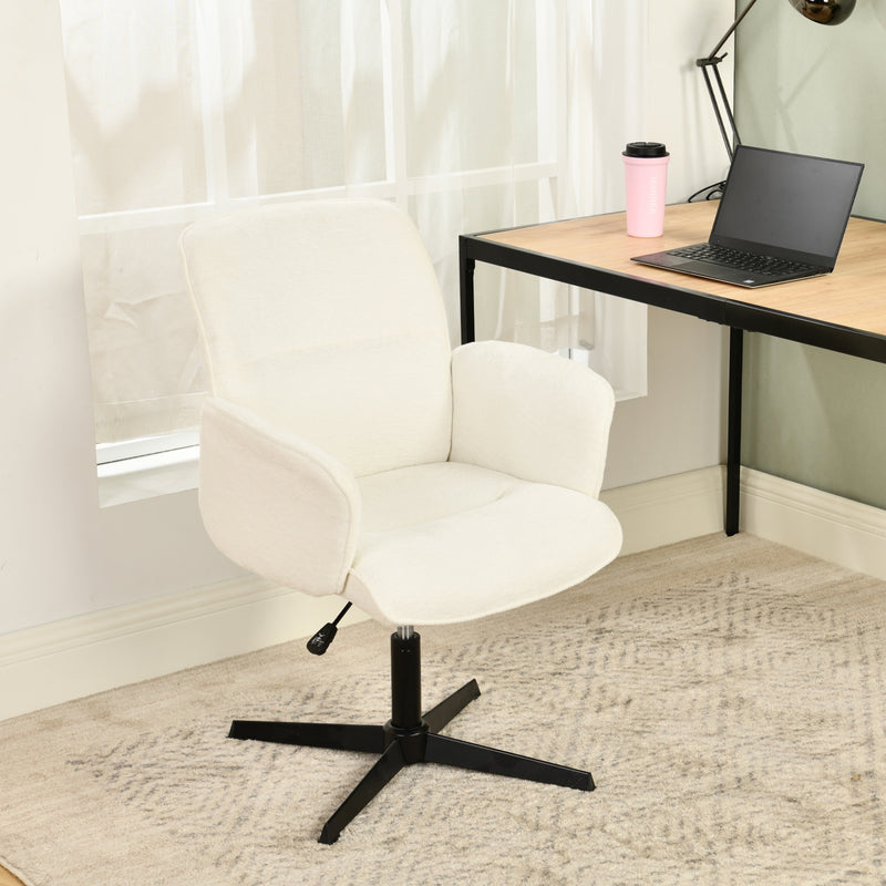 Ergonomic swivel office chair with armrests in beige fabric THOMASINA BEIGE RELAX