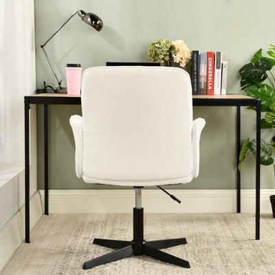 Ergonomic swivel office chair with armrests in beige fabric THOMASINA BEIGE RELAX