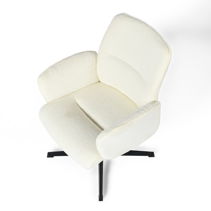 Ergonomic swivel office chair with armrests in beige fabric THOMASINA BEIGE RELAX