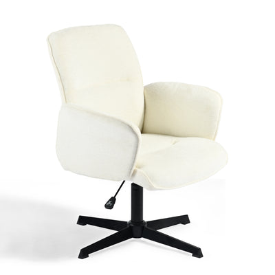 Ergonomic swivel office chair with armrests in beige fabric THOMASINA BEIGE RELAX