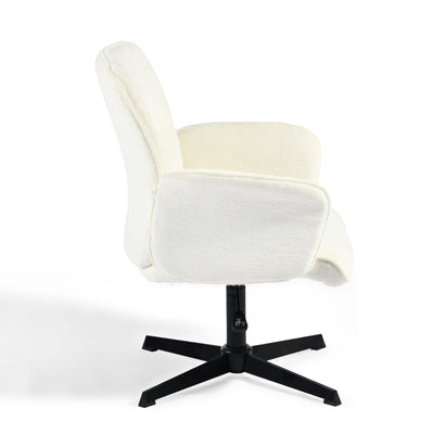 Ergonomic swivel office chair with armrests in beige fabric THOMASINA BEIGE RELAX