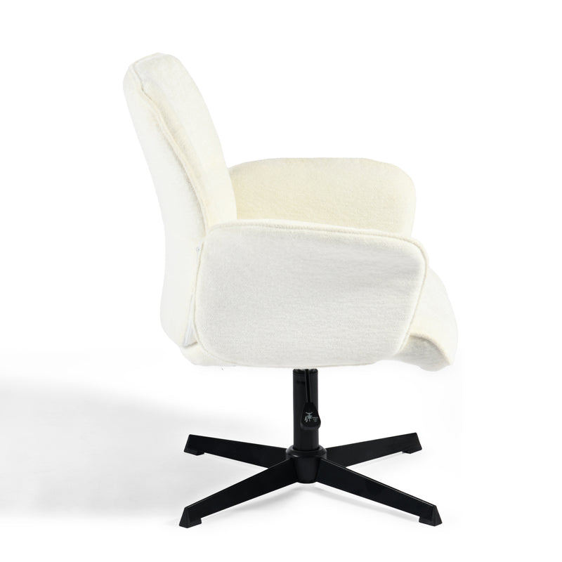 Ergonomic swivel office chair with armrests in beige fabric THOMASINA BEIGE RELAX