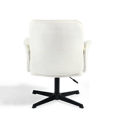 Ergonomic swivel office chair with armrests in beige fabric THOMASINA BEIGE RELAX