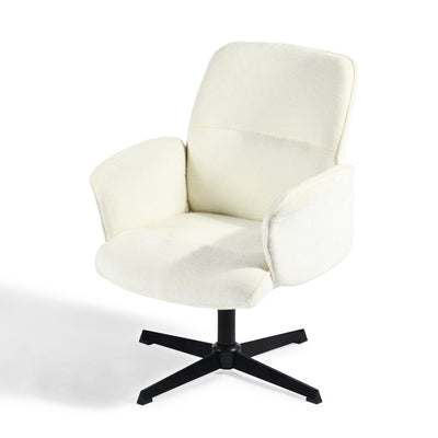 Ergonomic swivel office chair with armrests in beige fabric THOMASINA BEIGE RELAX