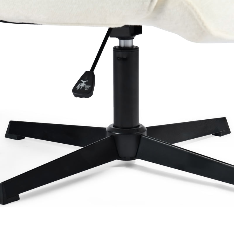 Ergonomic swivel office chair with armrests in beige fabric THOMASINA BEIGE RELAX