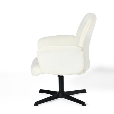 Ergonomic swivel office chair with armrests in beige fabric THOMASINA BEIGE RELAX