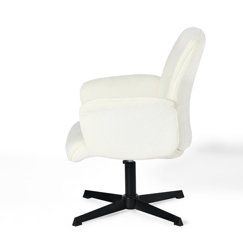 Ergonomic swivel office chair with armrests in beige fabric THOMASINA BEIGE RELAX