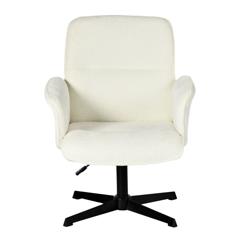 Ergonomic swivel office chair with armrests in beige fabric THOMASINA BEIGE RELAX