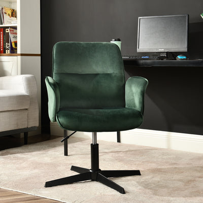 Ergonomic swivel office chair with armrests in green fir velvet THOMASINA RELAX VELVET GREEN