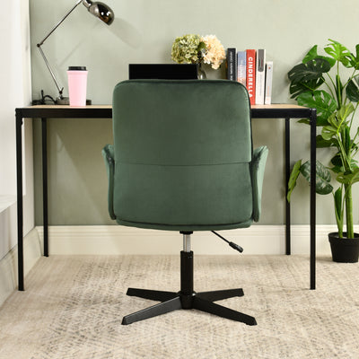 Ergonomic swivel office chair with armrests in green fir velvet THOMASINA RELAX VELVET GREEN