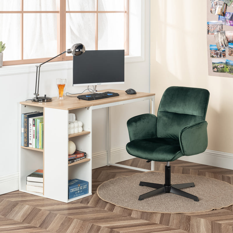 Ergonomic swivel office chair with armrests in green fir velvet THOMASINA RELAX VELVET GREEN