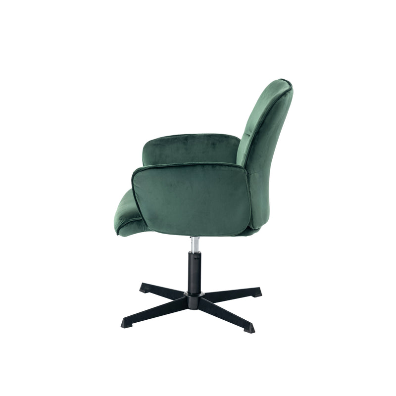 Ergonomic swivel office chair with armrests in green fir velvet THOMASINA RELAX VELVET GREEN