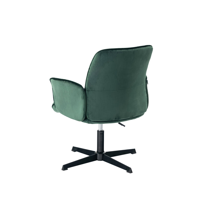 Ergonomic swivel office chair with armrests in green fir velvet THOMASINA RELAX VELVET GREEN