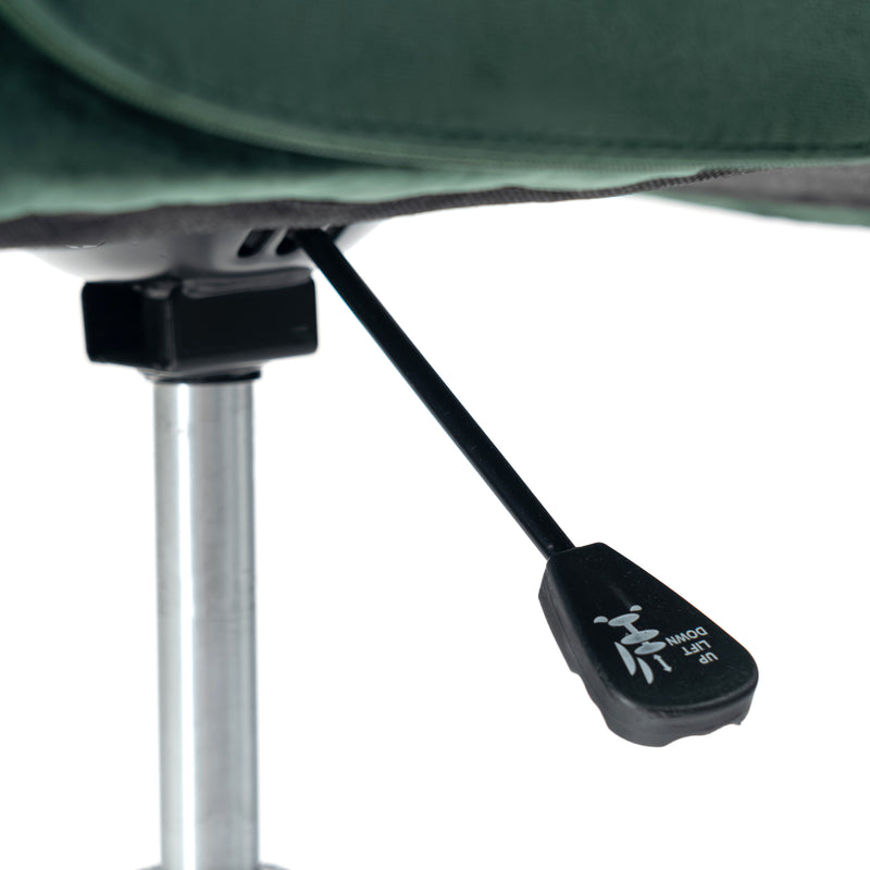 Ergonomic swivel office chair with armrests in green fir velvet THOMASINA RELAX VELVET GREEN