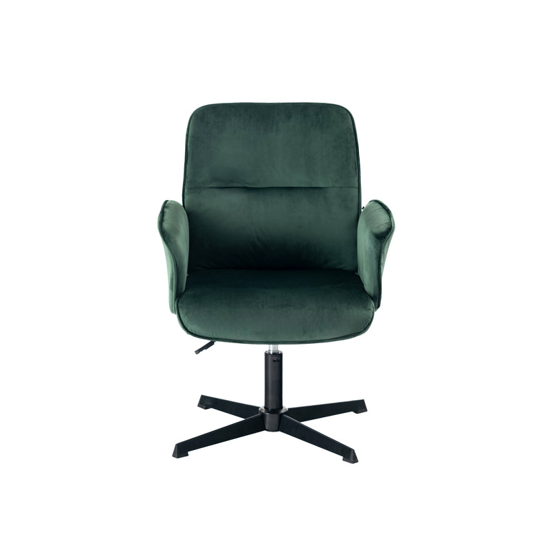 Ergonomic swivel office chair with armrests in green fir velvet THOMASINA RELAX VELVET GREEN