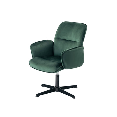 Ergonomic swivel office chair with armrests in green fir velvet THOMASINA RELAX VELVET GREEN