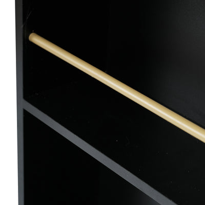 Bar de Salon Rotatif à 360° Noir avec Rangement Multi-Niveaux et Éclairage LED THRUTELS BLACK