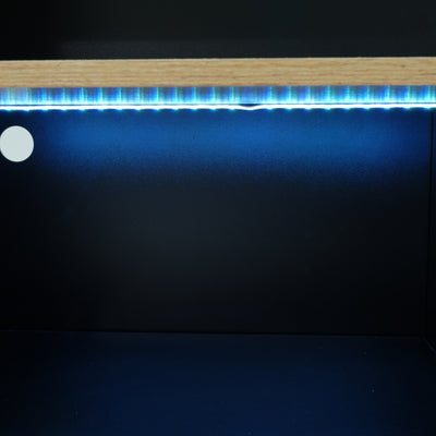 Bar de Salon Rotatif à 360° Noir avec Rangement Multi-Niveaux et Éclairage LED THRUTELS BLACK