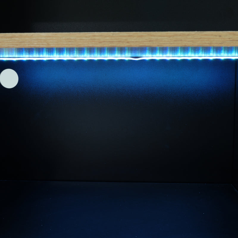 Bar de Salon Rotatif à 360° Noir avec Rangement Multi-Niveaux et Éclairage LED THRUTELS BLACK