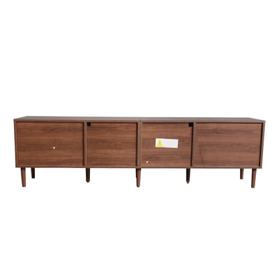 Meuble TV Marron de 180 cm avec Tiroirs en Rotin, TURKAN