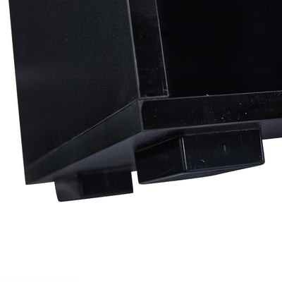 Buffet Noir Laqué Brillant avec 6 Tiroirs, Plateau en Verre Trempé et Éclairage LED Multicolore UDHIENS