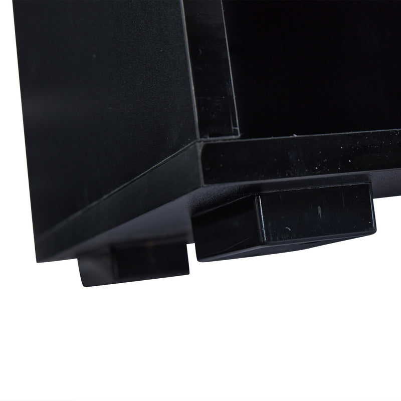 Buffet Noir Laqué Brillant avec 6 Tiroirs, Plateau en Verre Trempé et Éclairage LED Multicolore UDHIENS