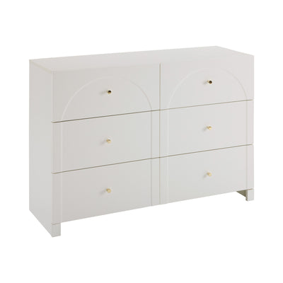 Commode Blanche Luxueuse et Romantique à 6 Tiroirs avec Design Anti-Humidité URGID