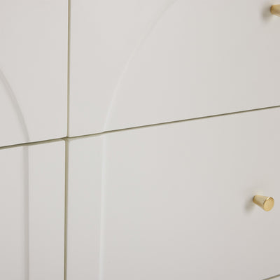 Commode Blanche Luxueuse et Romantique à 6 Tiroirs avec Design Anti-Humidité URGID