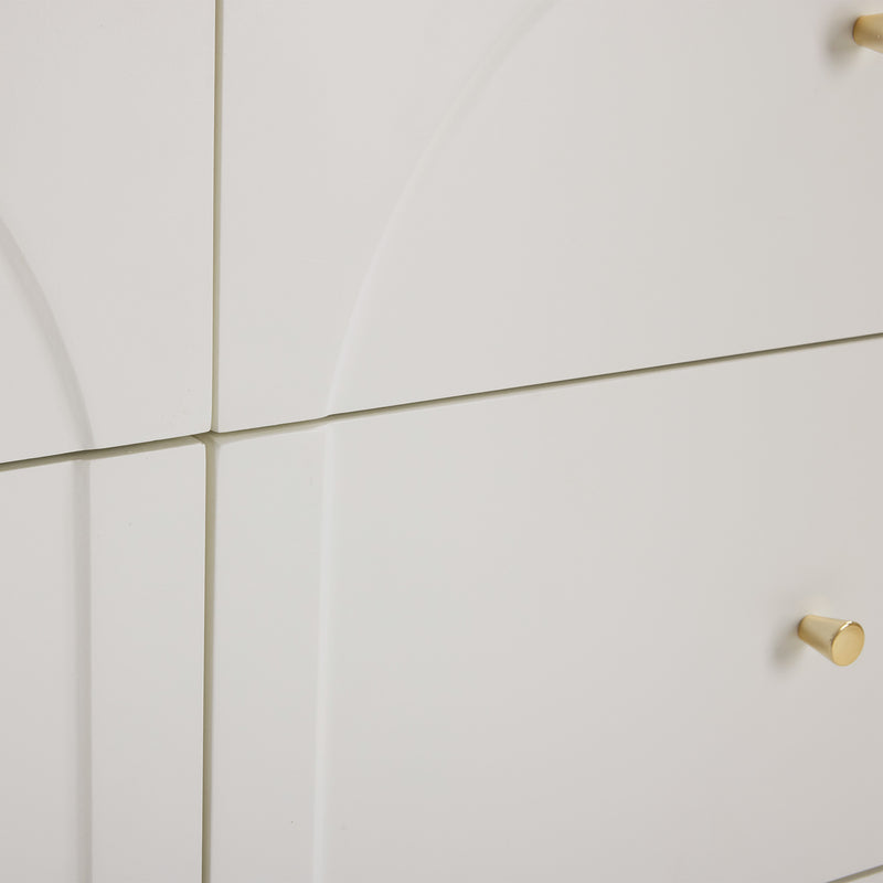 Commode Blanche Luxueuse et Romantique à 6 Tiroirs avec Design Anti-Humidité URGID