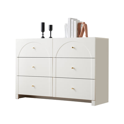 Commode Blanche Luxueuse et Romantique à 6 Tiroirs avec Design Anti-Humidité URGID