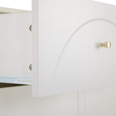 Commode Blanche Luxueuse et Romantique à 6 Tiroirs avec Design Anti-Humidité URGID