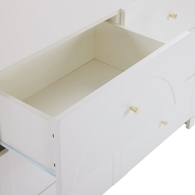 Commode Blanche Luxueuse et Romantique à 6 Tiroirs avec Design Anti-Humidité URGID